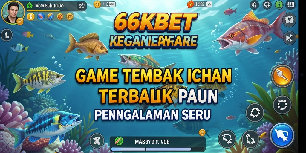Screenshot gameplay 66KBET menampilkan aksi seru Tembak Ikan.
