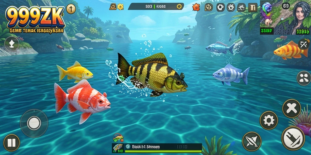 Gameplay seru Tembak Ikan di 999ZK yang penuh warna.