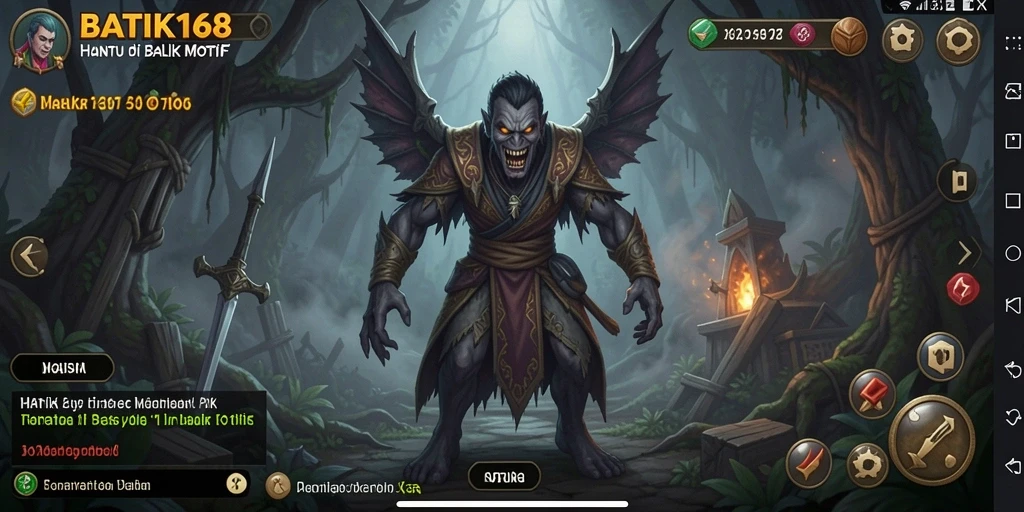 Tampilan gameplay seram di BATIK168 dengan bayangan hantu.