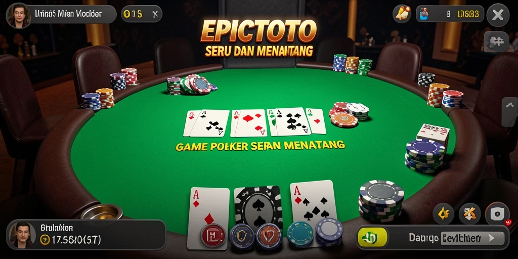 Tampilan utama EPICTOTO menampilkan suasana bermain Poker yang kompetitif.