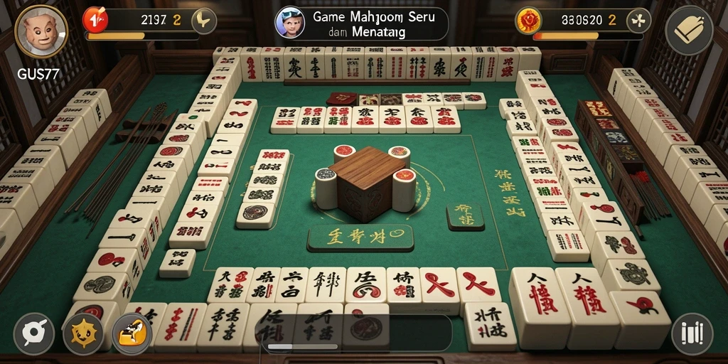 Tampilan gameplay Mahjong yang menakjubkan di GUS77.