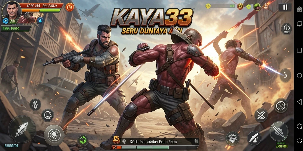 Screenshot gameplay KAYA33 menampilkan aksi pertarungan yang mendebarkan.