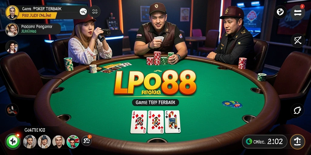 Tampilan gameplay Poker yang mendebarkan di LPO88.