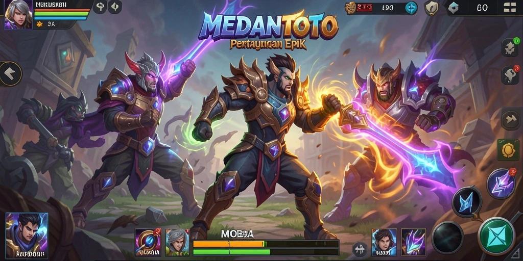 Screenshot gameplay MOBA MEDANTOTO yang menarik dan seru.