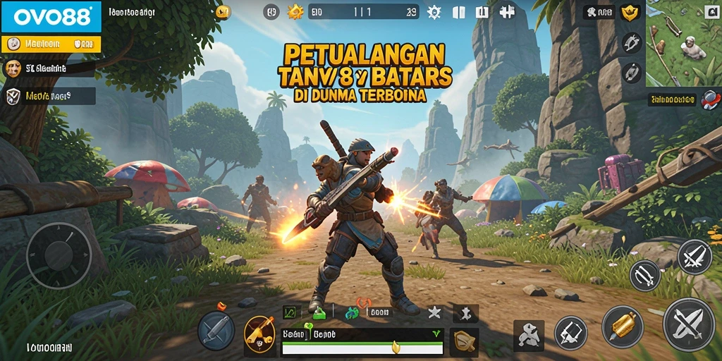 Tangkapan layar gameplay OVO88 yang menampilkan eksplorasi dunia terbuka.