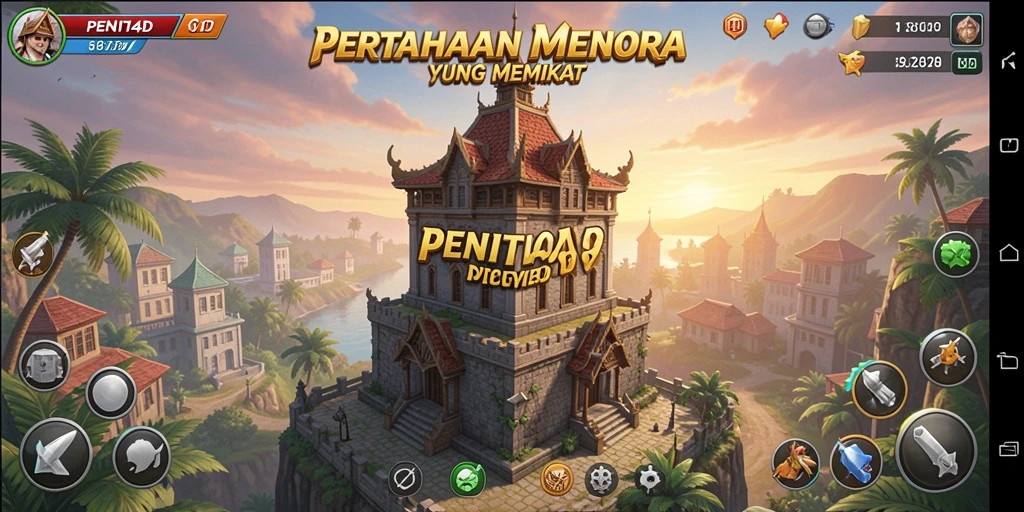 Tampilan menarik gameplay Tower Defense PENITI4D yang menantang.