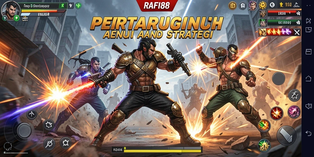 Tangkapan layar menunjukkan aksi pertarungan intens dalam RAFI88.