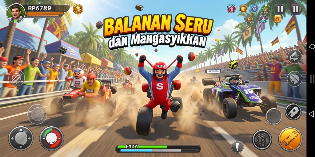 Gameplay menegangkan dalam balapan penuh aksi.