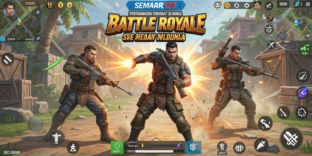Tampilan seru gameplay Battle Royale SEMAR123 dengan aksi mendebarkan.