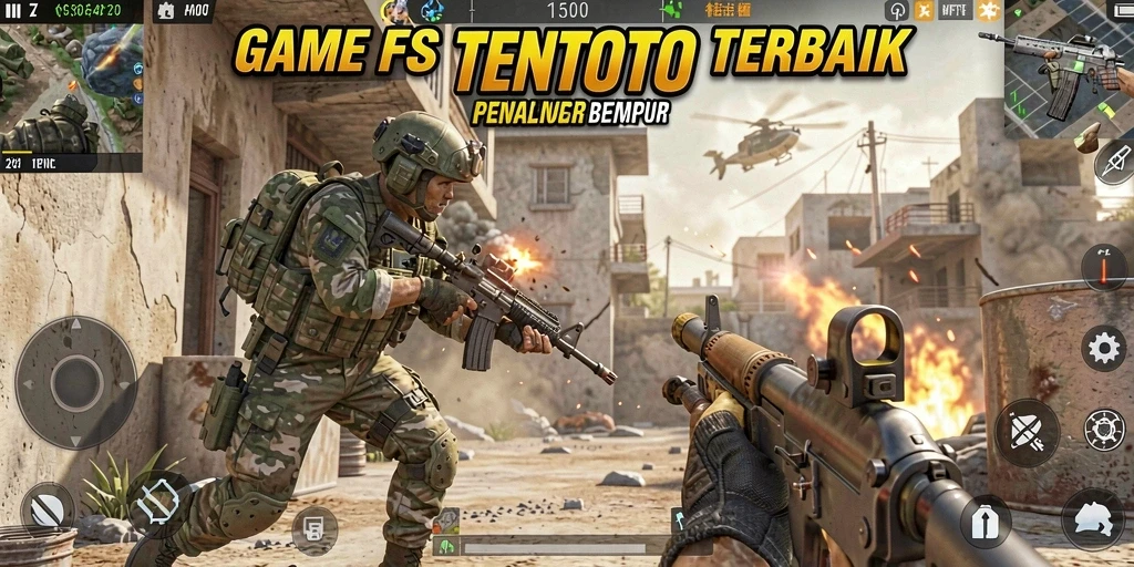 Screenshot gameplay TENTOTO menampilkan aksi intens dan pertarungan strategis.