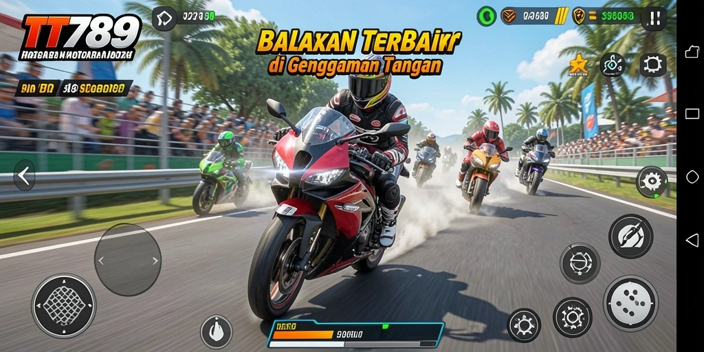 Gameplay menegangkan dari balapan motor di TT789.