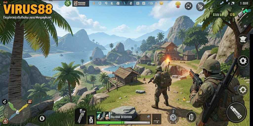 Tampilan screenshot VIRUS88 yang menunjukkan petualangan gameplay Open World.